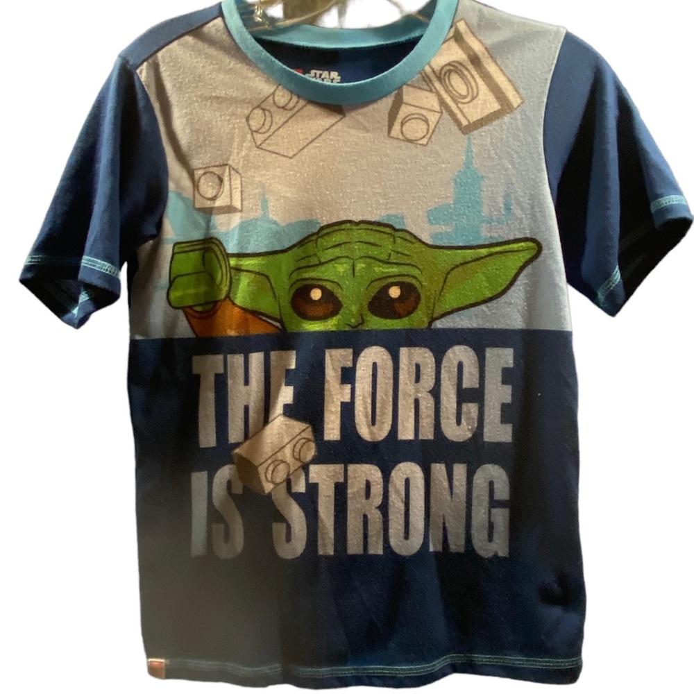 Star Wars Lego Grogu (Baby Yoda) Children’s Short Sleeve T-Shirt Size 10/12